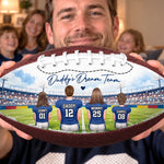 Custom Daddy's Dream Team Father's Day Gifts - Personalized Leather Football