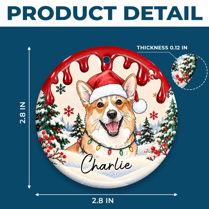 Custom Pet Photo Christmas Keepsake Gifts For Dog And Cat Lovers - Personalized Ceramic Ornament