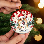 Custom Pet Photo Christmas Keepsake Gifts For Dog And Cat Lovers - Personalized Ceramic Ornament