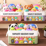 Custom Name Squishy Shop Gifts for Kids - Personalized Storage Basket