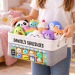 Custom Name Squishy Shop Gifts for Kids - Personalized Storage Basket