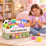 Custom Name Squishy Shop Gifts for Kids - Personalized Storage Basket