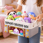 Custom Squishy Treasure Chest for Kids - Personalized Storage Basket