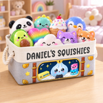 Custom Squishy Treasure Chest for Kids - Personalized Storage Basket