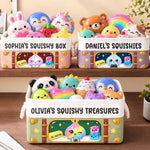 Custom Squishy Treasure Chest for Kids - Personalized Storage Basket