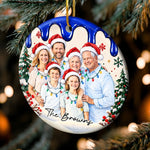 Custom Photo Christmas Family Portrait Keepsake - Personalized Ceramic Ornament