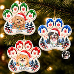 Custom Pet Photo Christmas Paw Gifts For Dog And Cat Lovers - Personalized Acrylic Ornament