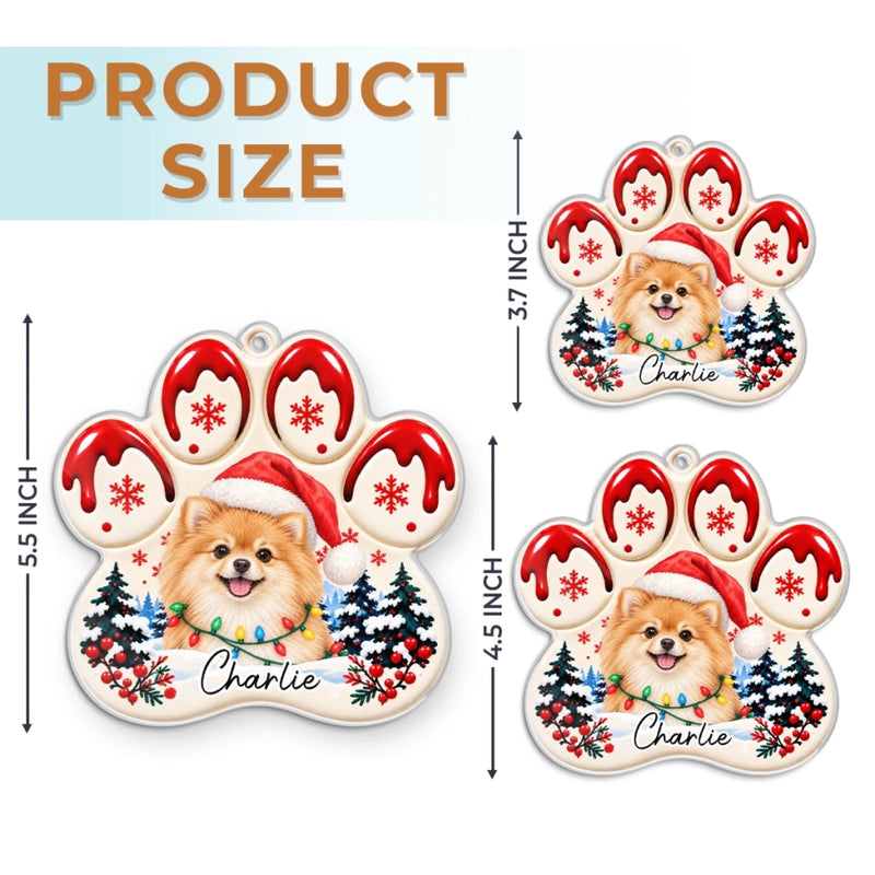 Custom Pet Photo Christmas Paw Gifts For Dog And Cat Lovers - Personalized Acrylic Ornament