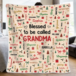 Custom Name Blessed Grandma And Grandpa Christmas Gifts - Personalized Blanket