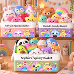 Custom Name Kawaii Squishy Character Gifts for Kids - Personalized Storage Basket