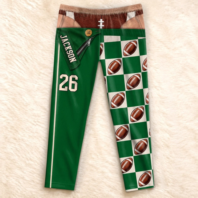 Custom Name and Number Football Gifts for Men - Personalized Pajamas Pants