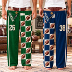 Custom Name and Number Football Gifts for Men - Personalized Pajamas Pants