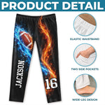 Custom Name and Number Football Gifts for Fans - Personalized Pajamas Pants
