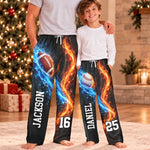 Custom Name and Number Football Gifts for Fans - Personalized Pajamas Pants