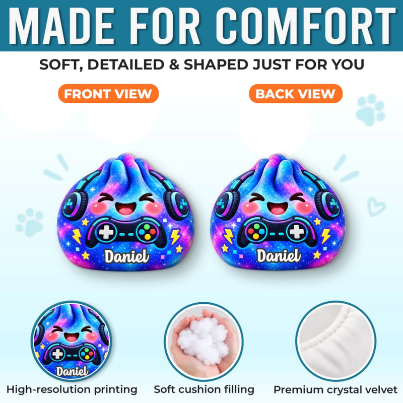 Custom Name Gamer and Unicorn Gifts for Kids - Personalized Shaped Pillow