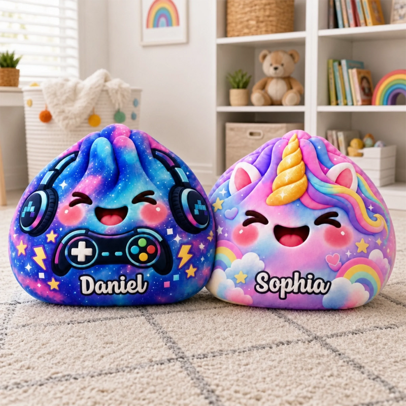 Custom Name Gamer and Unicorn Gifts for Kids - Personalized Shaped Pillow
