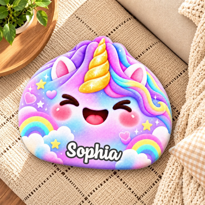 Custom Name Gamer and Unicorn Gifts for Kids - Personalized Shaped Pillow