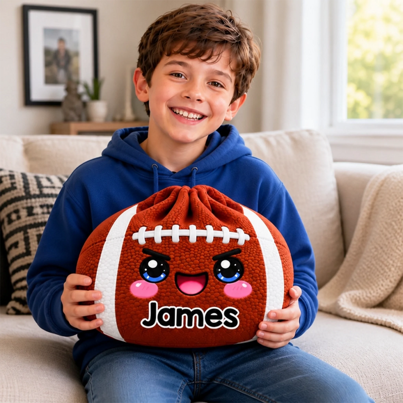 Custom Name Kawaii Sports Ball Gifts for Kids - Personalized Shaped Pillow