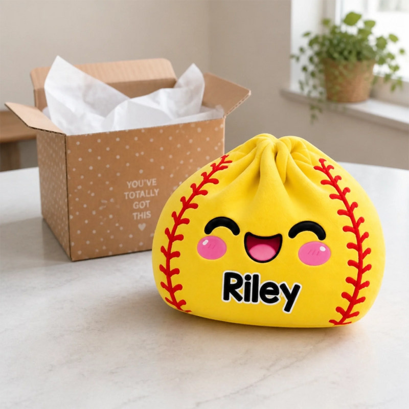 Custom Name Kawaii Sports Ball Gifts for Kids - Personalized Shaped Pillow