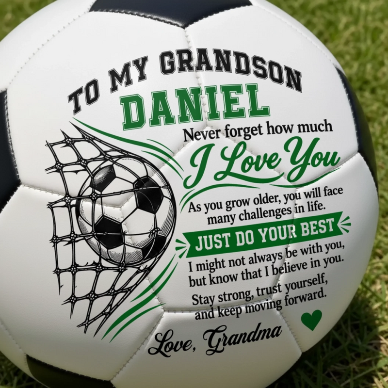 Custom Name Stay Strong Soccer Gifts for Son and Grandson - Personalized Soccer Ball