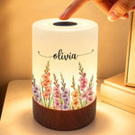 Custom Name Floral Decor - Personalized Dimmable Touch Night Light