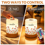 Custom Name Floral Decor - Personalized Dimmable Touch Night Light