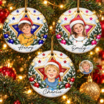 Custom Photo Star Christmas Keepsake for Kids - Personalized Ceramic Ornament
