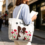 Custom Photo Pet Portrait Gifts for Pet Lovers - Personalized Corduroy Tote Bag