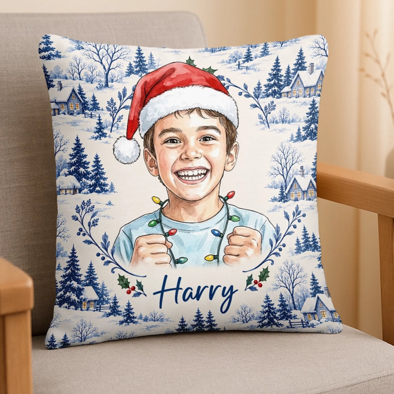 Custom Photo Christmas Family Gifts - Personalized Pillow