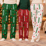 Custom Name Striped Christmas Pajama Gifts for Families - Personalized Pajamas Pants