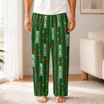 Custom Name Striped Christmas Pajama Gifts for Families - Personalized Pajamas Pants
