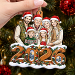 Custom Family Photo Christmas Gifts - Personalized Wooden Ornament