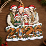 Custom Family Photo Christmas Gifts - Personalized Wooden Ornament
