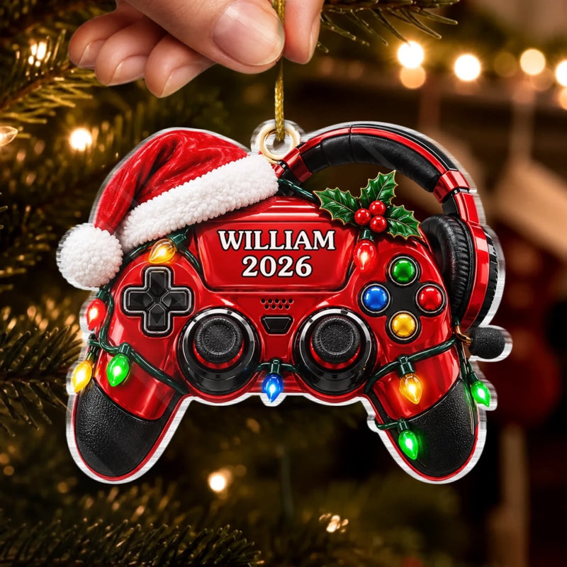 Custom Name Gaming Christmas Gifts for Gamers - Personalized Acrylic Ornament