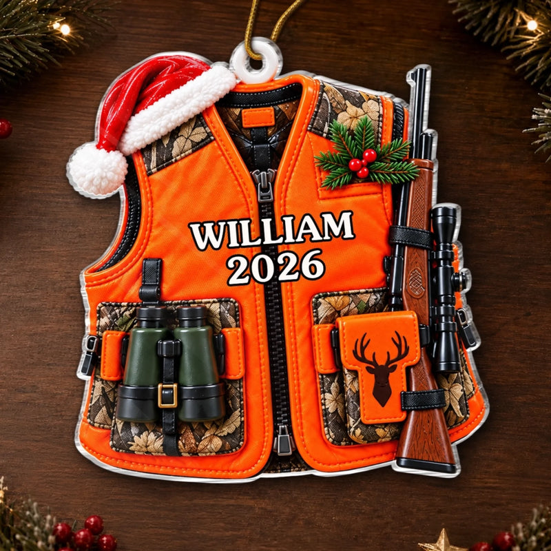 Custom Name Hunting Christmas Gifts for Hunters - Personalized Acrylic Ornament