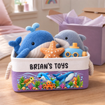 Custom Name Dinosaur Toy Storage Gifts for Kids - Personalized Storage Basket