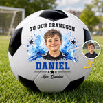 Custom Photo Soccer Gifts for Son and Grandson - Personalized Soccer Ball