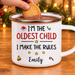 Custom Name Christmas Sibling Gifts for Kids - Personalized Enamel Mug