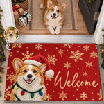 Custom Pet Photo Christmas Welcome Decor - Personalized Decorative Mat