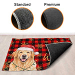 Custom Pet Photo Christmas Dog Lover Entryway Decor - Personalized Decorative Mat