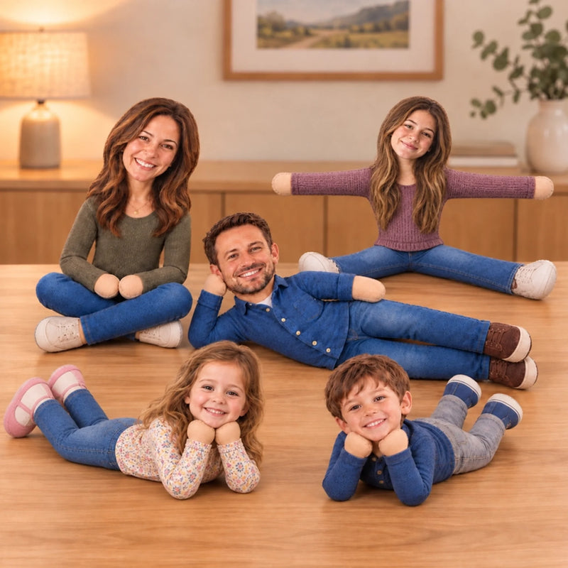 Custom Photo Bestie Gifts for Sisters, Coworkers And Family - Personalized Squishy Toy Poseable Plush Doll
