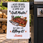 Custom Name Funny Grill Master Gifts - Personalized Kitchen Towel