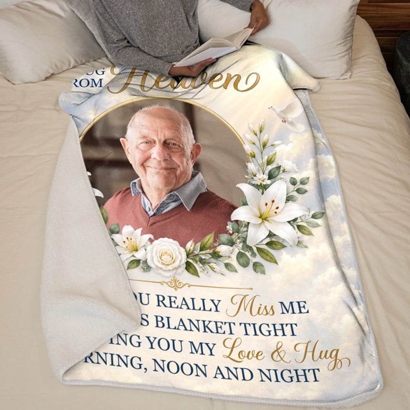 Custom Photo Memorial Heavenly Remembrance Gifts For Loss Of Loved Ones - Personalized Blanket