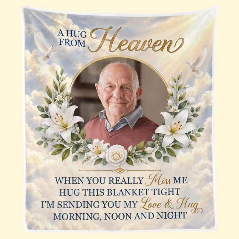 Custom Photo Memorial Heavenly Remembrance Gifts For Loss Of Loved Ones - Personalized Blanket
