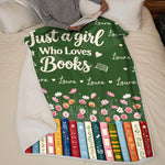 Custom Name Bookworm Reading Gifts for Her - Personalized Blanket