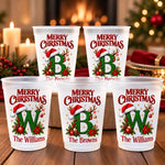 Custom Christmas Monogram Gifts for Family Gatherings - Personalized Plastic Cups