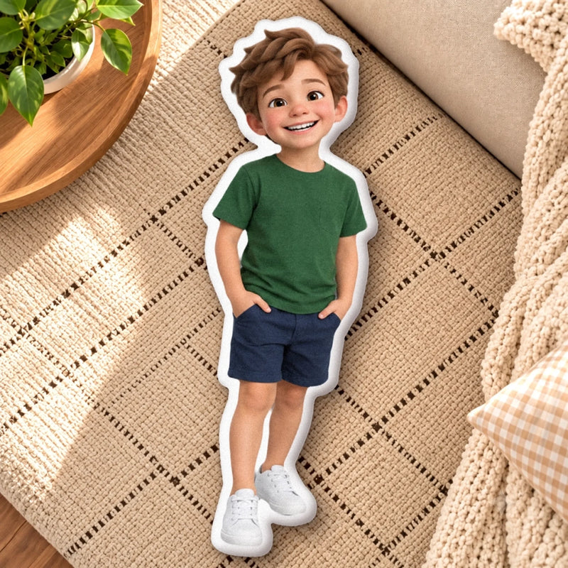 Custom Photo Cartoon Character Gifts for Kids - Personalized Shaped Pillow