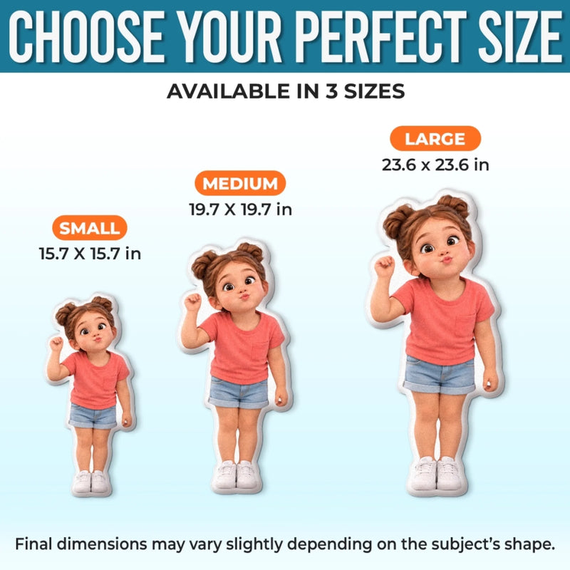 Custom Photo Cartoon Character Gifts for Kids - Personalized Shaped Pillow