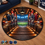 Custom Football Stadium Decor for Football Fans - Personalized Quilted Round Mat