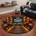 Custom Football Stadium Decor for Football Fans - Personalized Quilted Round Mat